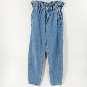 ✅ ZARA HIGH WAISTED PAPERBAG JEANS WITH POCKETS SIZE 0